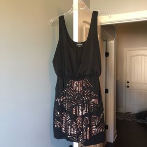 Bebe Sequin Skirt Romper Medium